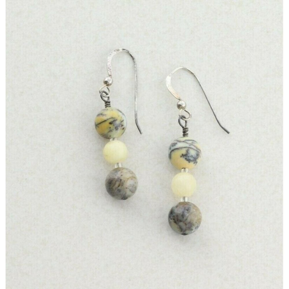 Sterling Silver Agate Earrings Dangle Drop Earrings - Picture 7 of 7